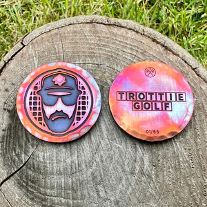 Trottie Golf Waffle Ball Marker | Torched Copper